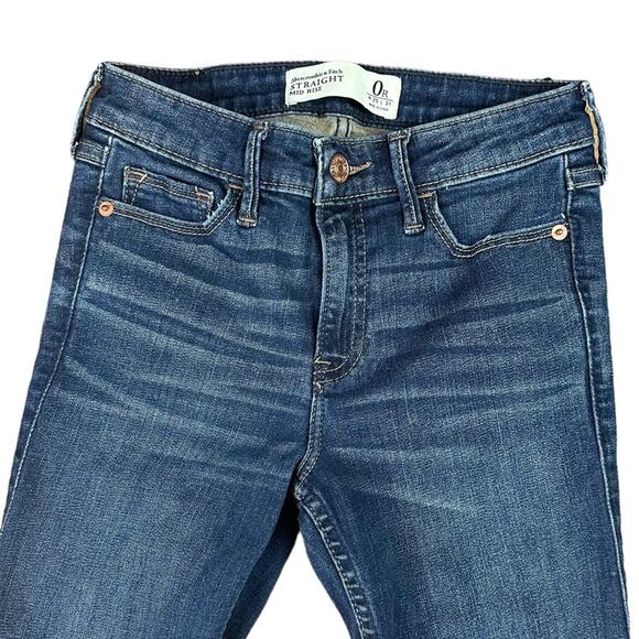 Abercrombie Straight Mid Rise Jeans Size 0 Reg - Picture 4 of 6